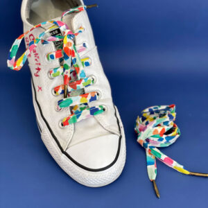 lacets colorés en tissu, faits main, motif Rampinetta