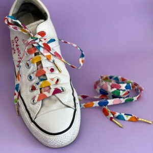 lacets tissu faits main motif Arlequin