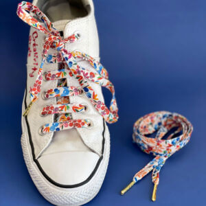 lacets colorés en tissu, faits main, motif valse des fleurs